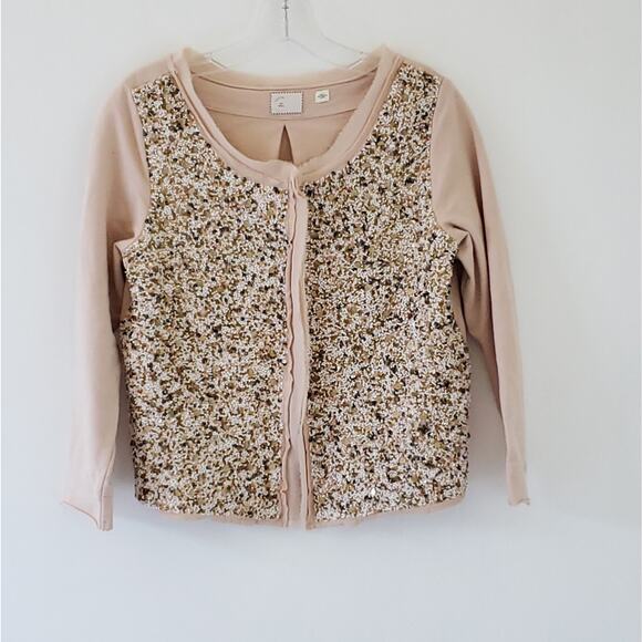 Anthropologie Postmark Paillette Sequin Embellished Cardigan Pink Women Small - Picture 7 of 8